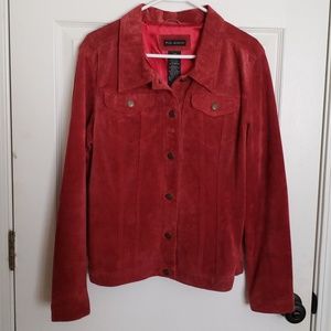 For Joseph Red Suede Jacket